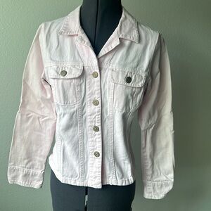 CAbi jacket women's size small light pink barbie core denim jacket